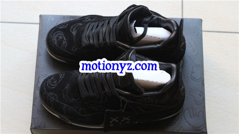 Authentic Kaws x Air Jordan 4 Cool Black